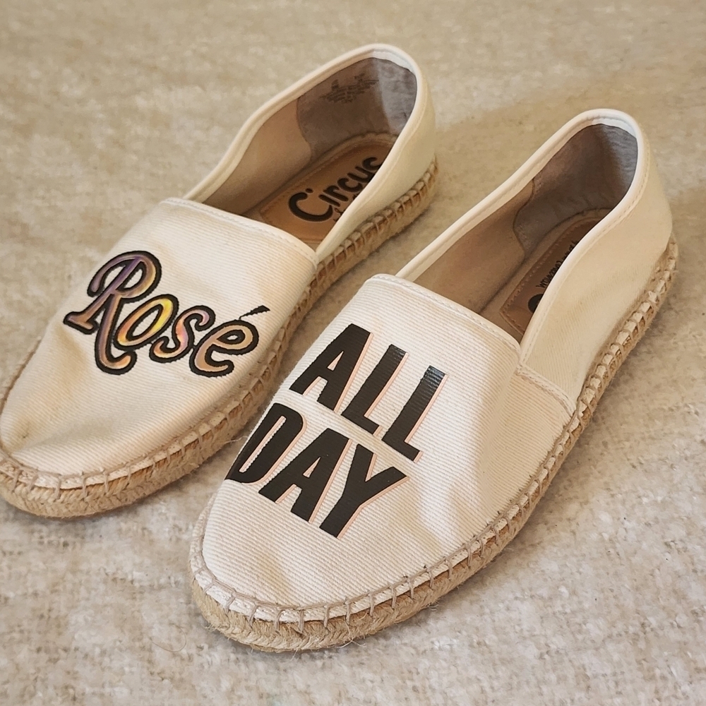Circus by Sam Edelman slip on espadrile color offwhite, rose gold embellishment